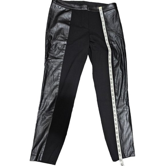Tory Burch Black Trousers leggings‎ with Faux Leather size Medium - Picture 10 of 10